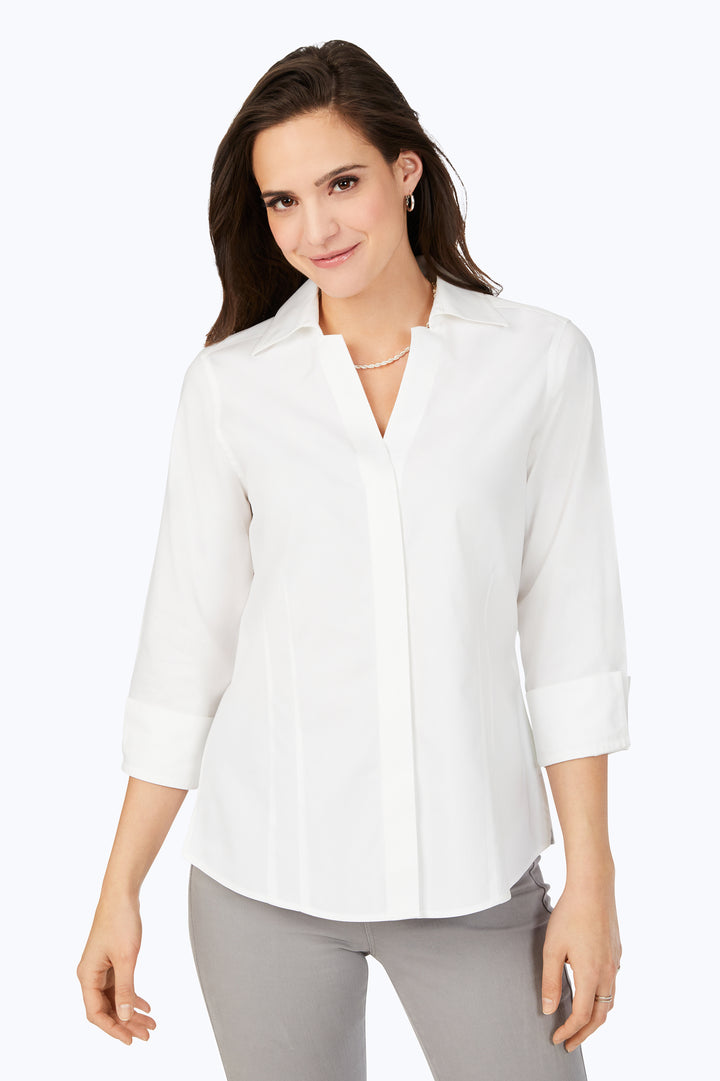 Taylor 3/4 Sleeve Shirt - White