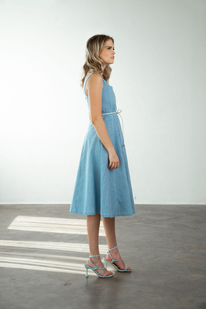 Ashley Dress - Light Blue Denim