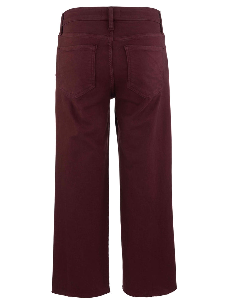 Charlotte High Rise Wide Leg Raw Hem-Claret