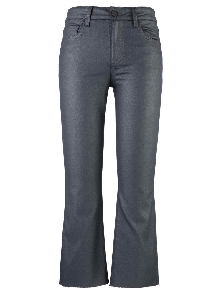 Kelsey High Rise Kick Flare Raw Hem-Silver Bell