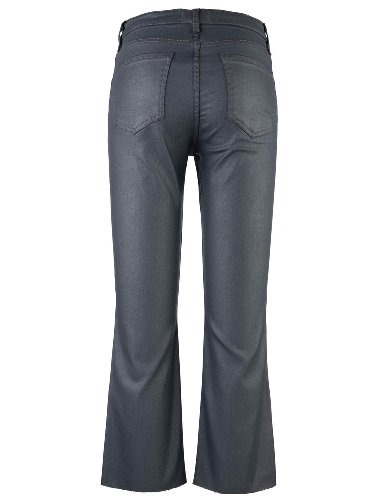 Kelsey High Rise Kick Flare Raw Hem-Silver Bell