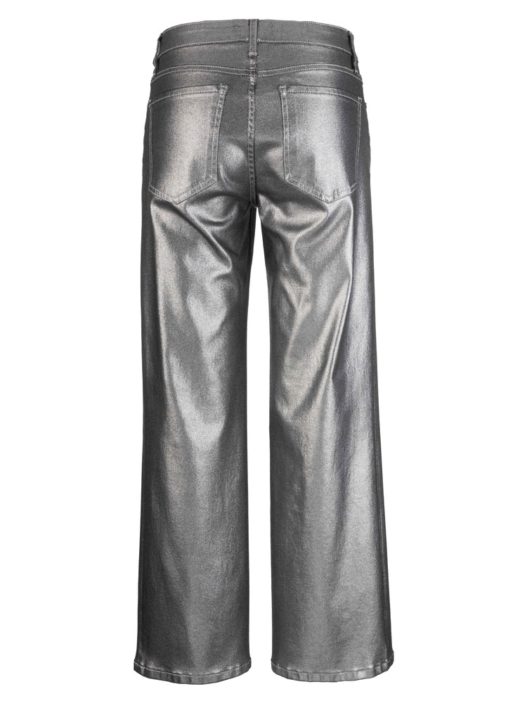 Charlotte High Rise Wide Leg - Matte Silver