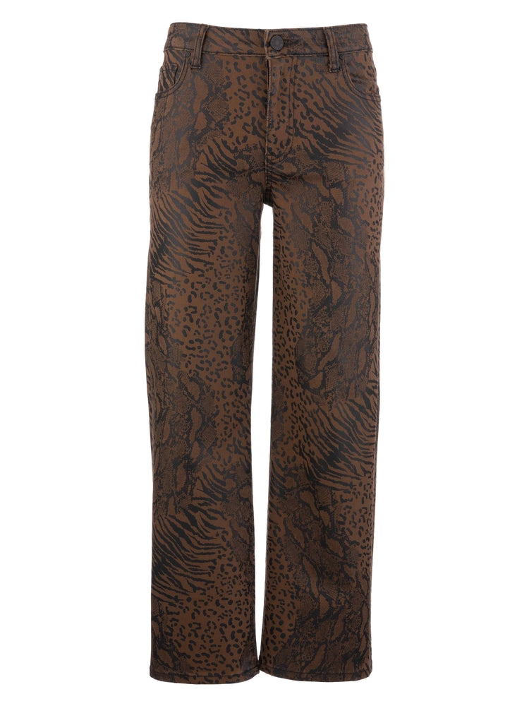 Charlotte High Rise Wide Leg-Khaki Animal