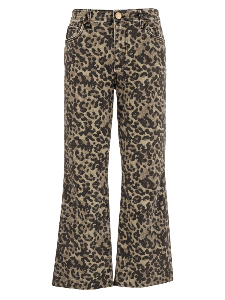 Kelsey High Rise Jean-Ankle Flare  Color: Black/Tan