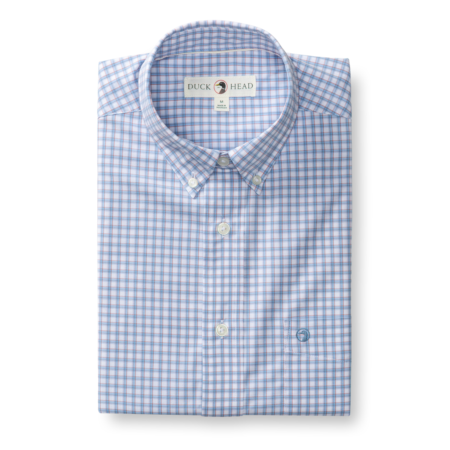 Performance Poplin Sport Shirt Quinn Plaid-Serenity Blue