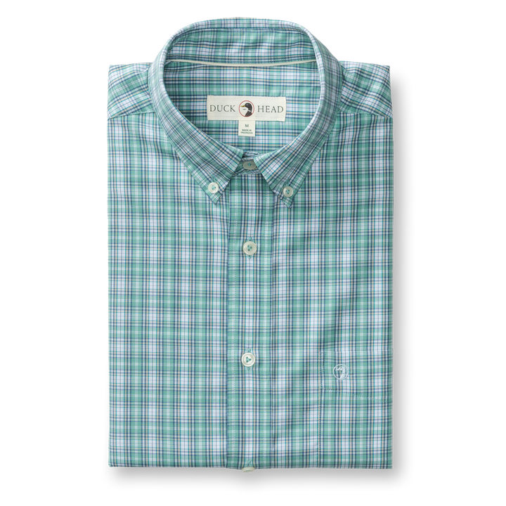 Performance Poplin Sport Shirt Forrest Plaid-Aspen Green