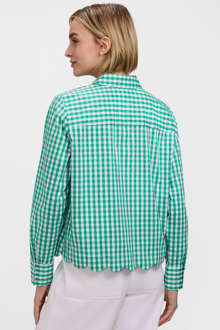 Scarlett is Gingham Shirt - White/Green