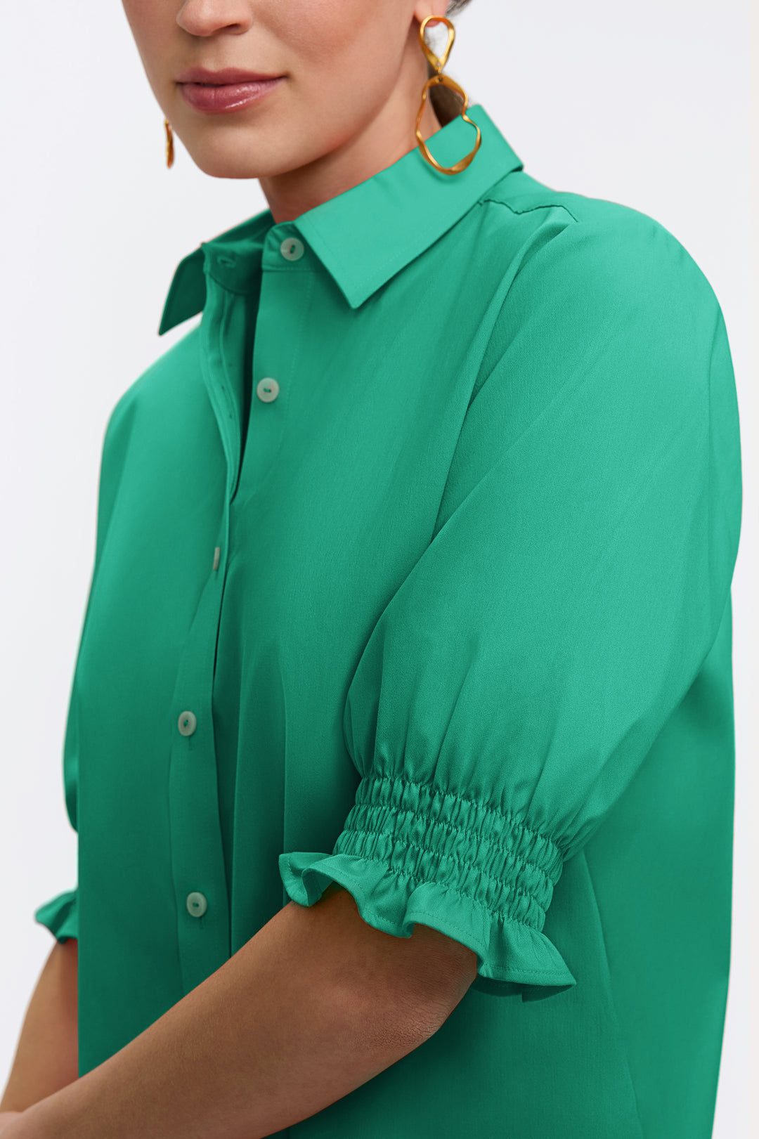 Vivienne Elbow Shirt - Kelly Green