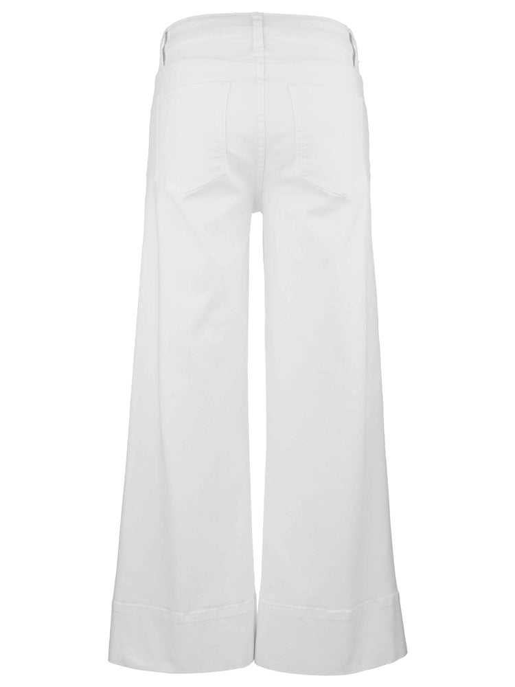 Meg High Rise Pin Tuck Wide Leg - Optic White