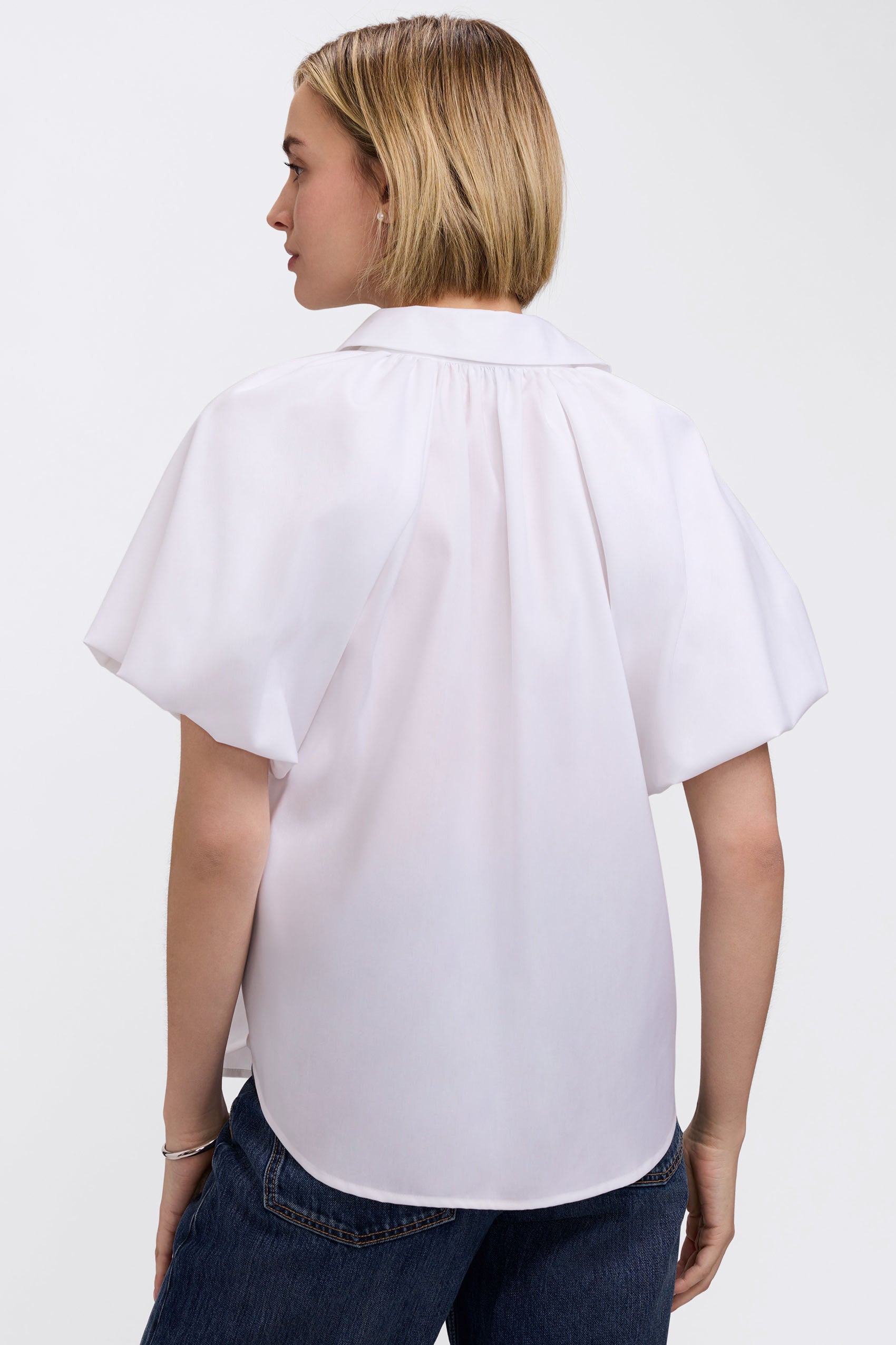 Paula Puff Sleeve Shirt - White