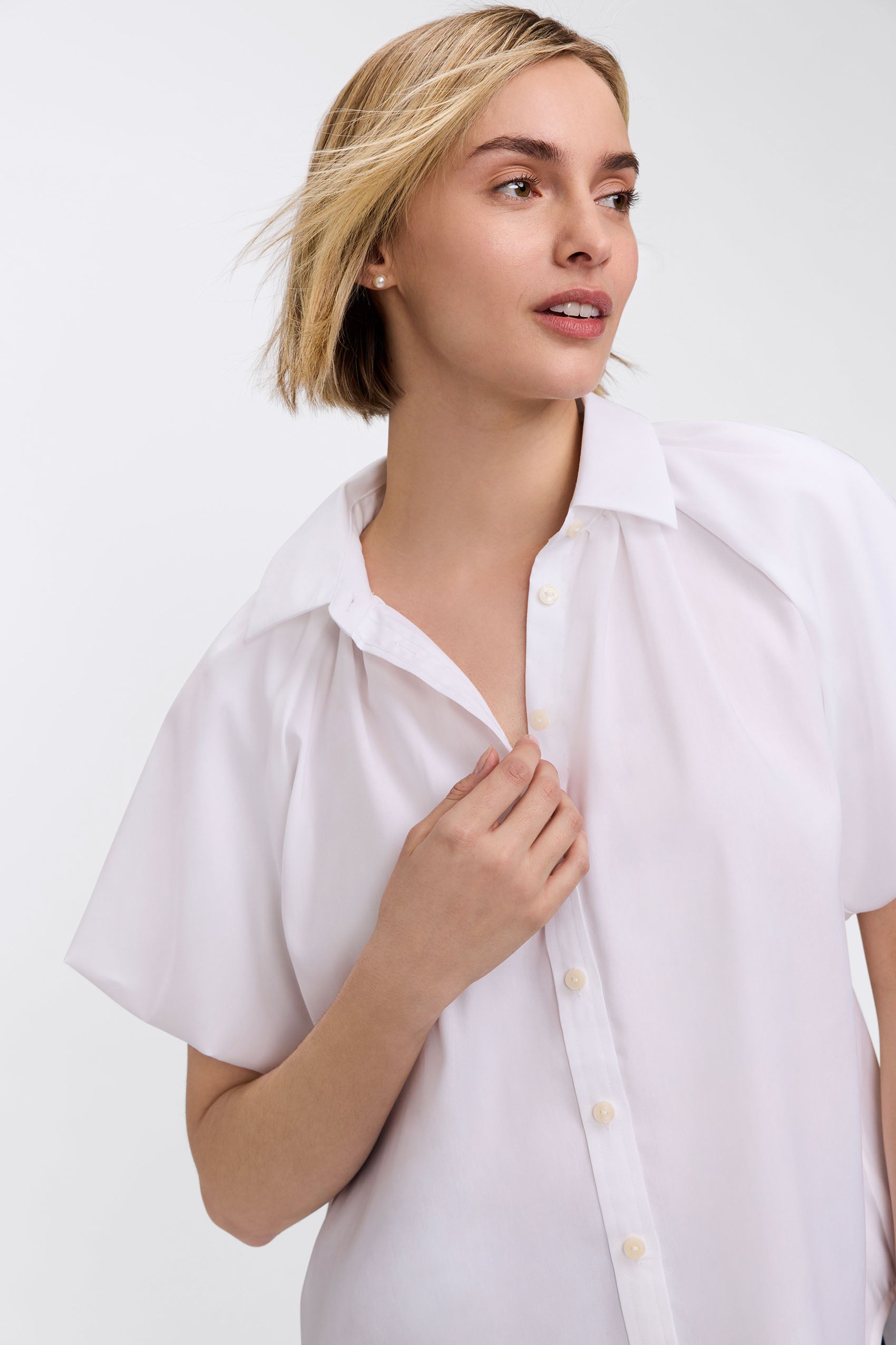 Paula Puff Sleeve Shirt - White