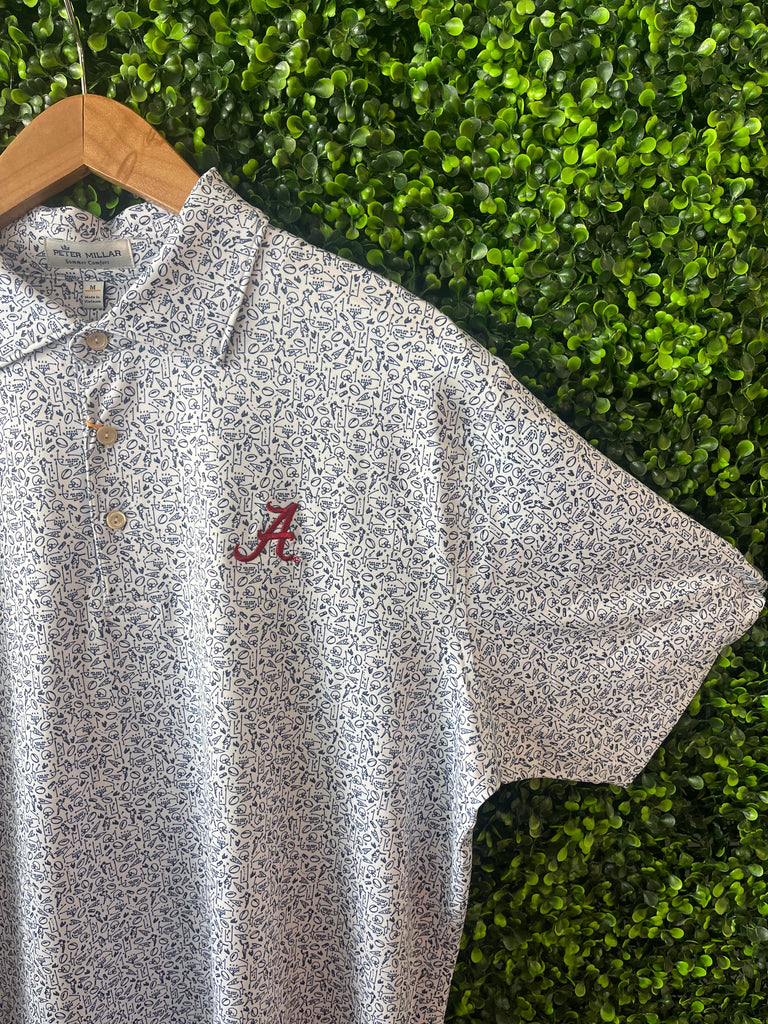 Alabama Printed Performance Polo - Navy