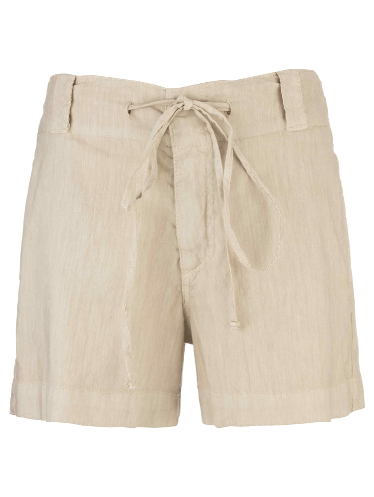 Katie High Rise Drawstring Short - Sand