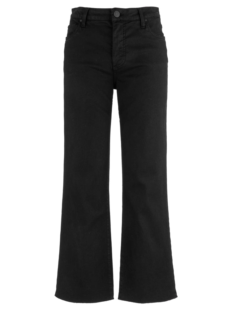 Kelsey High Rise Jean-Ankle Flare: Color-Black