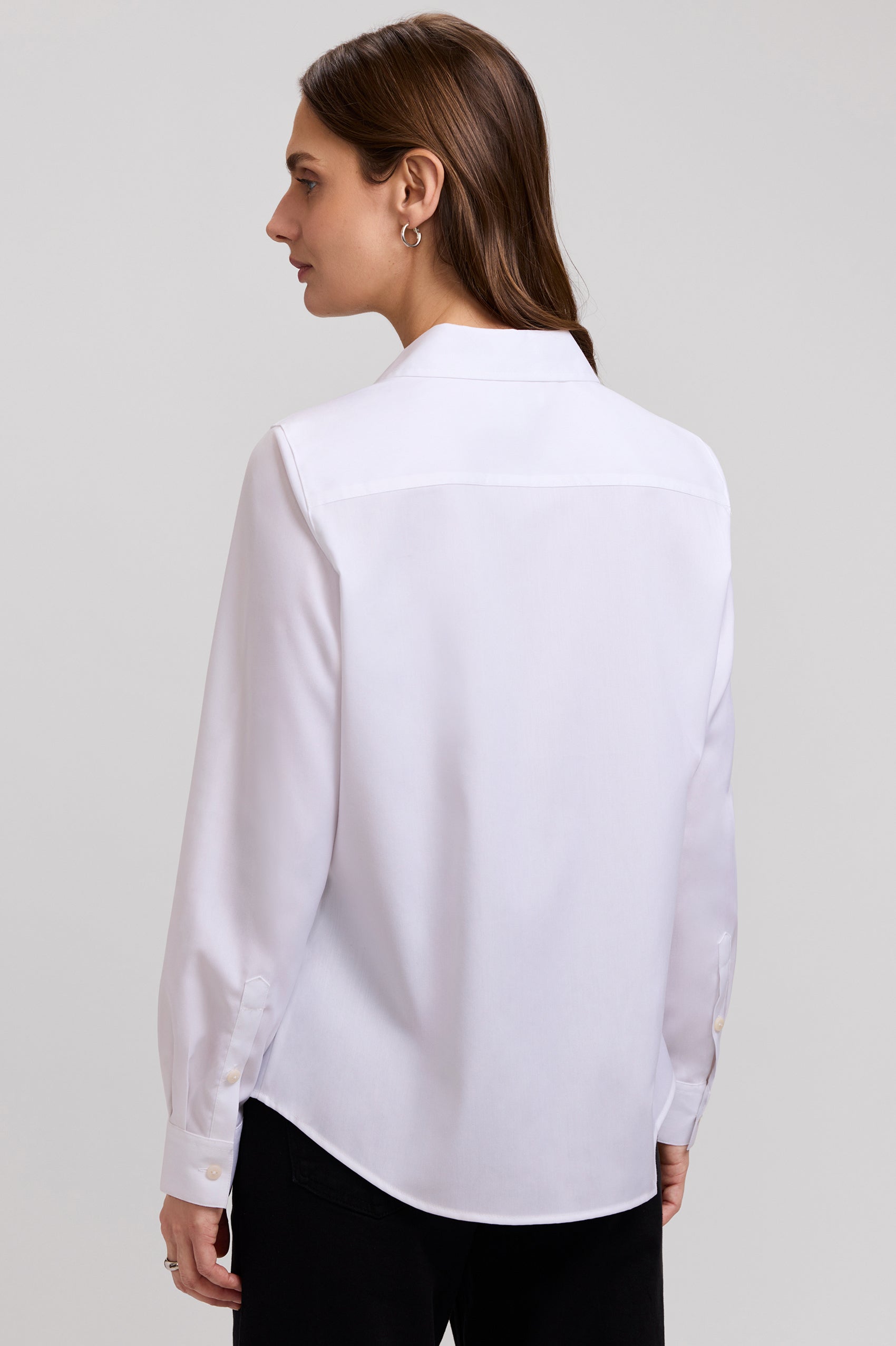 Hampton Chest Embroidery Longsleeve Shirt - Wht/Blk