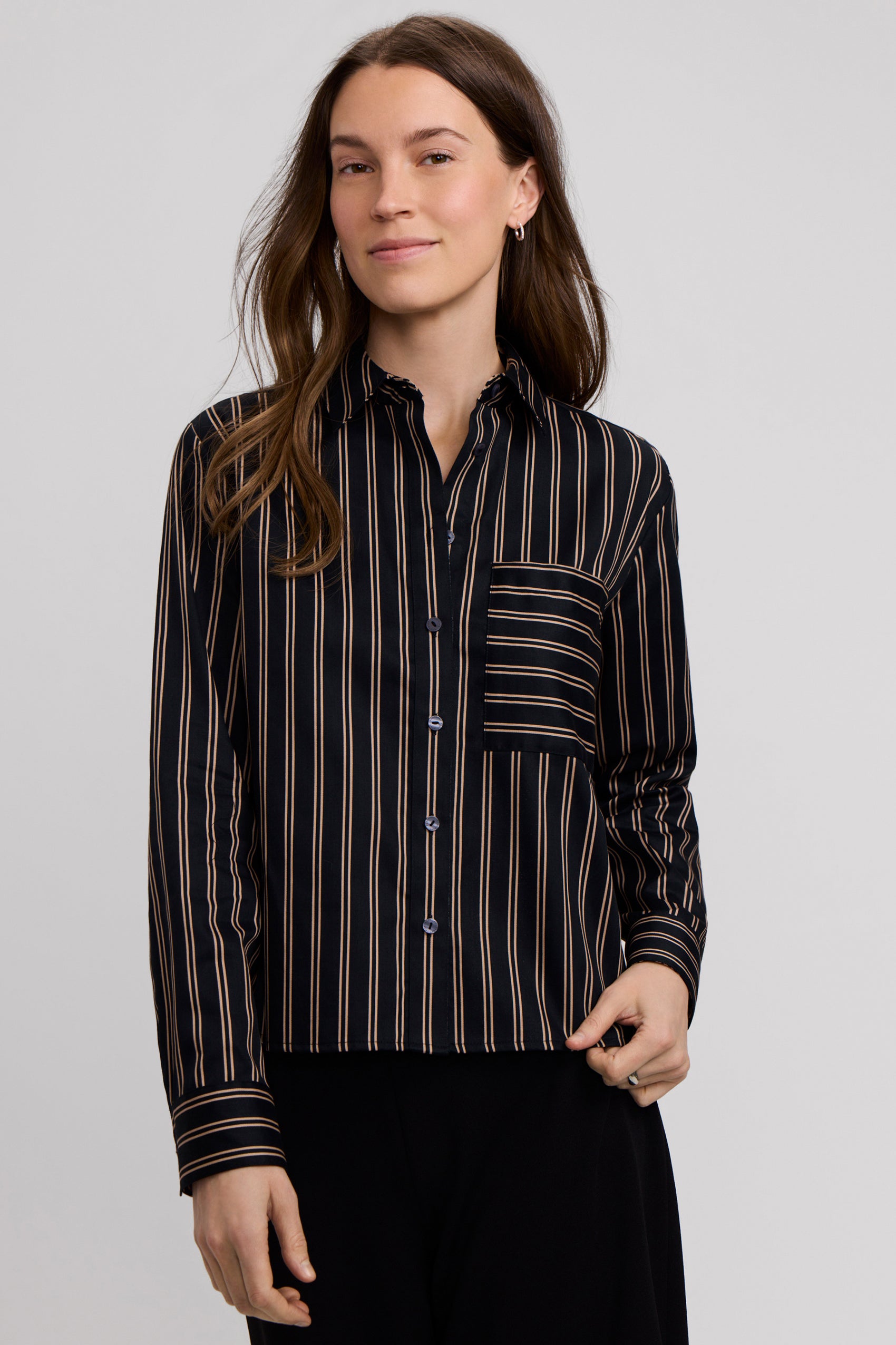 Jodie Animal Border Shirt - Black/Almond