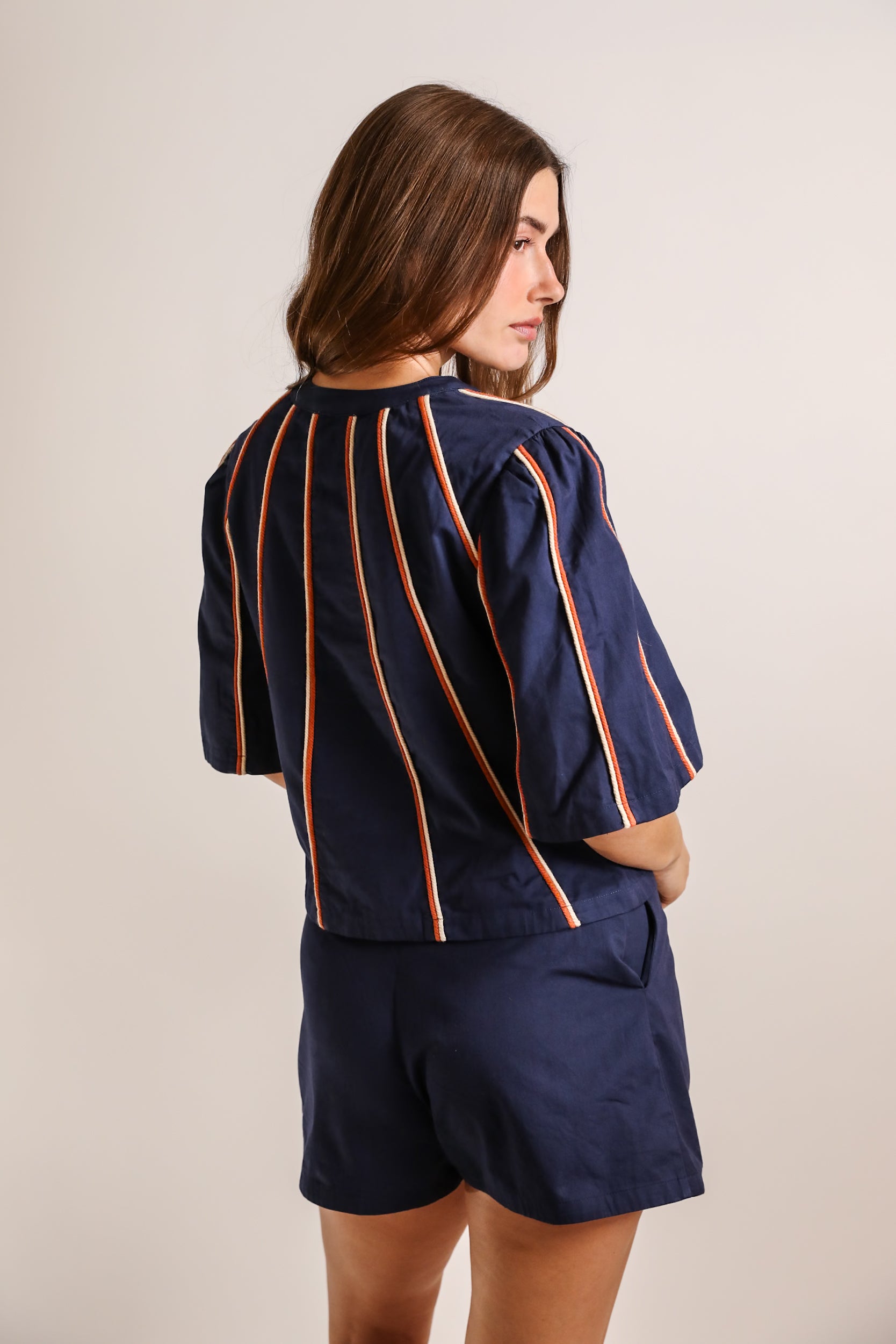 Solstice Button Down Top - Navy