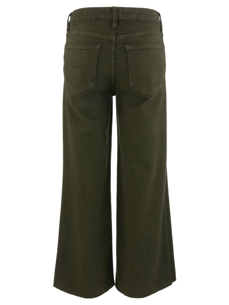 Meg High Rise Wide Leg Raw Hem - Tuscan Olive