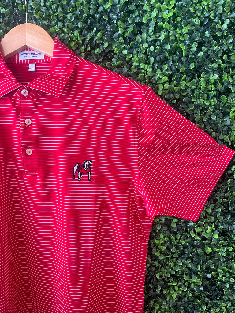 Georgia Standing Bulldog Performance Polo - Red