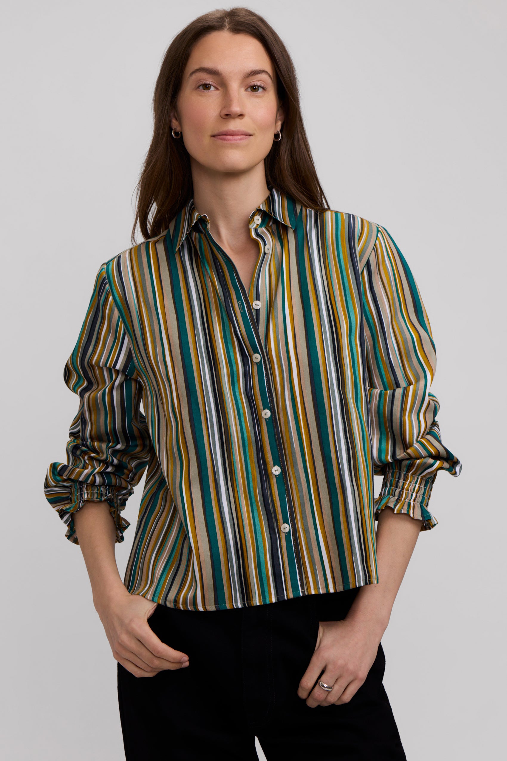 Vivienne Watercolor Stripe Long Sleeve Shirt