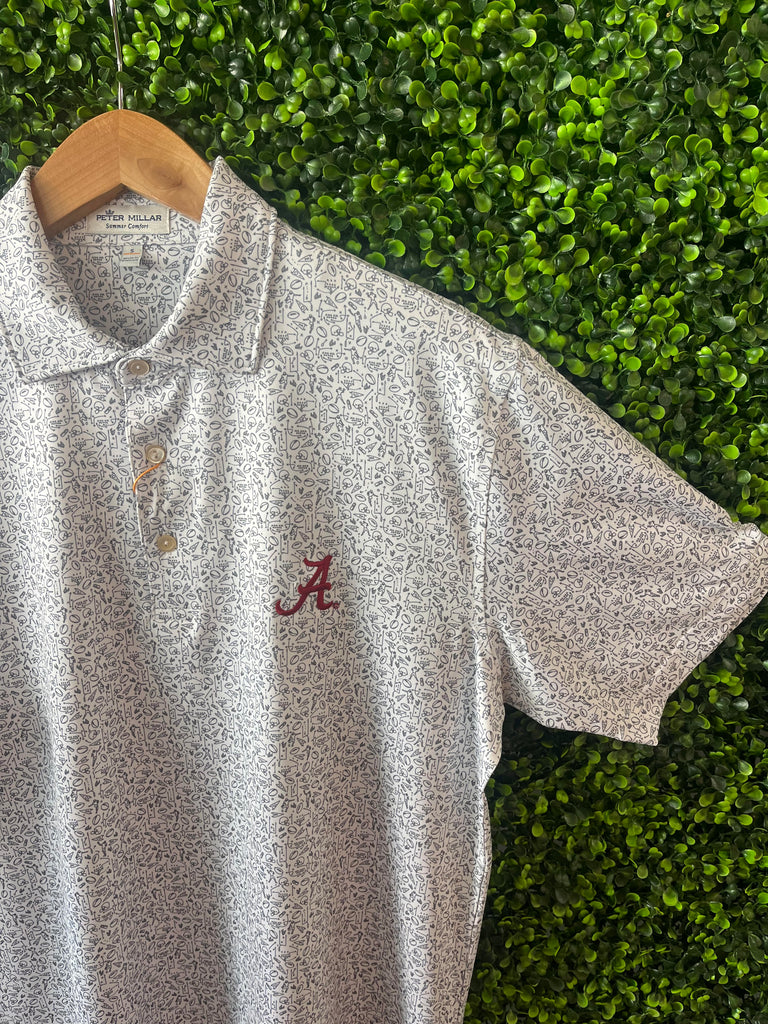 Alabama Printed Performance Polo - Black/Grey