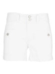 Jane High Rise Shorts - White - Pocket Detail